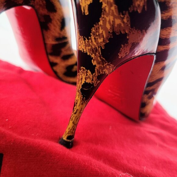 Pointed Toe Cheetah Print Red Bottom Heels Christian Louboutin Leopard-Print Pointed Toe Pumps Brown/Black